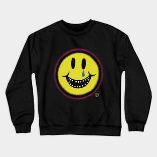 Sunny Smiley Face Tear Fangs Gold Tooth Crewneck Sweatshirt